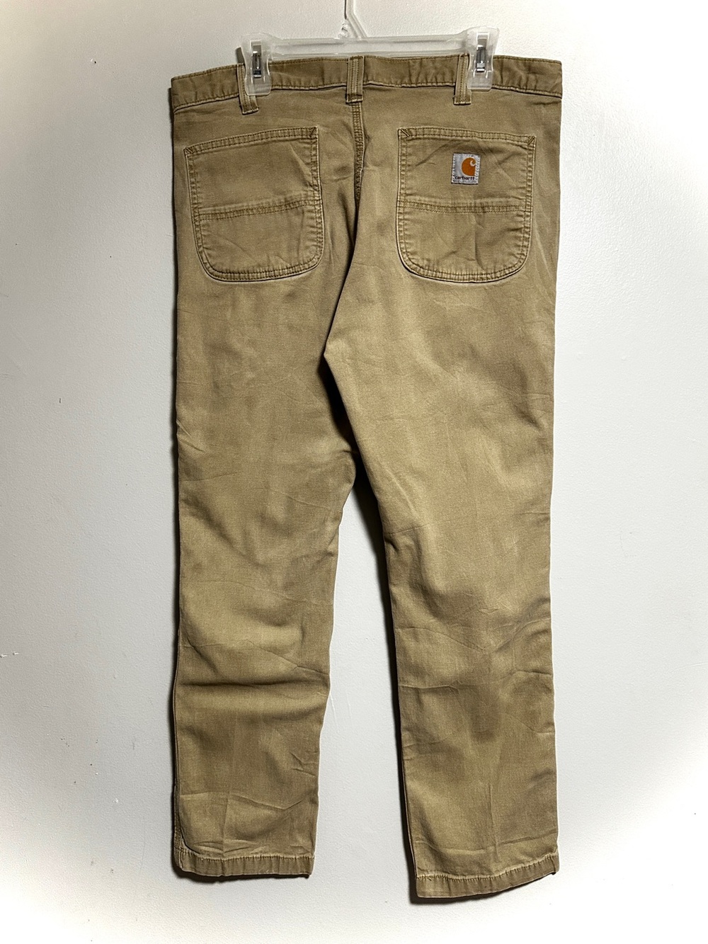 Carhartt Men’s Slim Straight Tan Work Chinos with Back Patch Pocket
